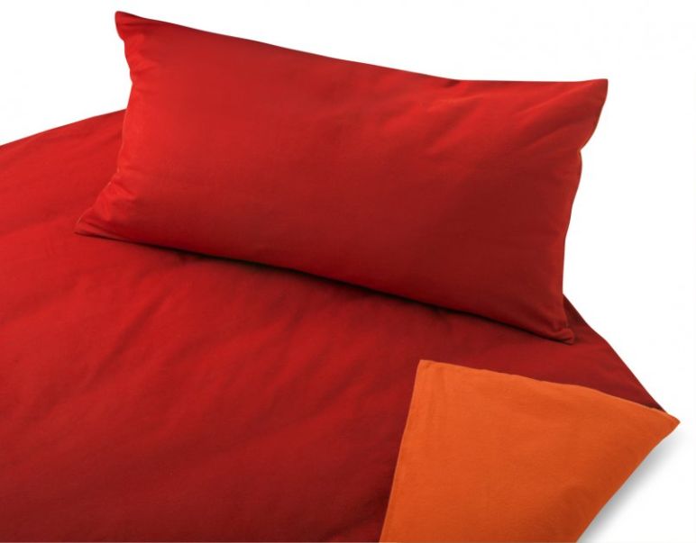 Kopfkissenbezug Edelbiber, dunkelrot/orange