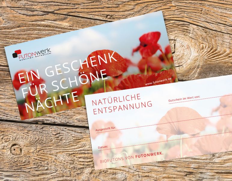 Geschenkgutschein Futonwerk - ein schönes Geschenk für Ihre Liebsten