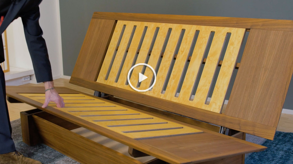 Schlafsofa B2 mit Bettkasten - Oberfläche geölt